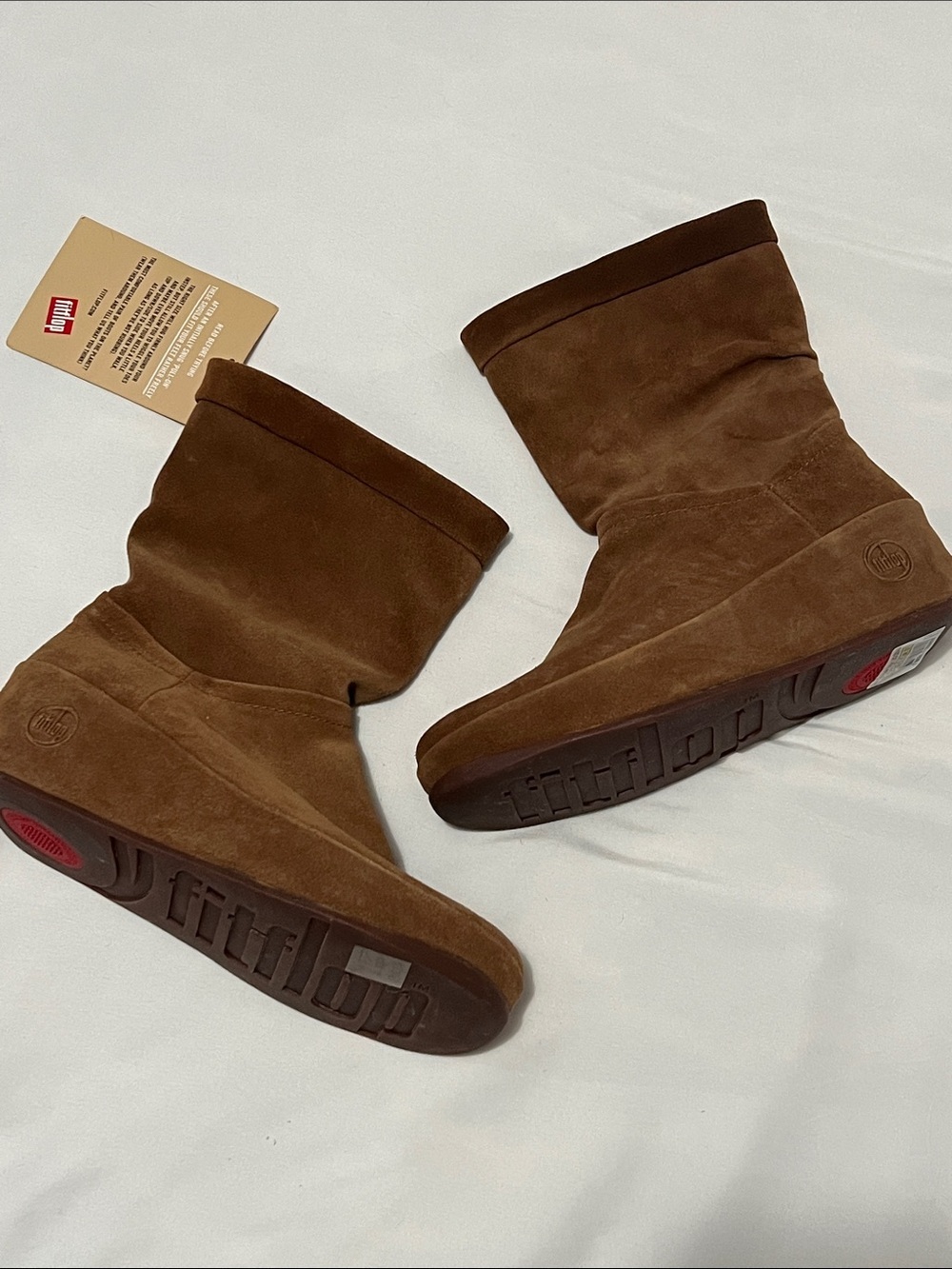 NWT FitFlop Brown Sugar Suede Crush Boots